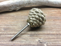 jute and copper wire knob
