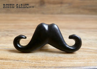 Small Metal Black Mustache Knob - Handlebar Mustache Drawer Pull