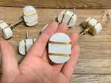Wire Wrapped White Stone Drawer Knobs