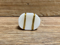 Cabinet Knob in White and Gold