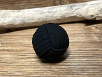 1.25" Black Suede Leather Knot "Monkey Fist" Drawer Knob