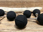1.25" Black Suede Leather Knot "Monkey Fist" Drawer Knob