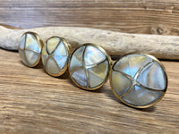 Light Gold and Abalone Knob Drawer Pull