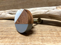 Tricolor Shell, Grey, and Wood Drawer Knob