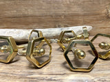 Hexagon Acrylic Knob with Brass Frame