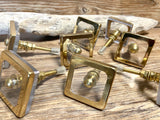 Square Acrylic Knob with Brass Frame